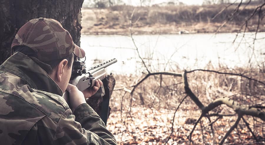 hunter wearing ear protection