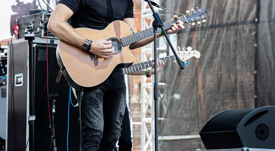 musicians performing on stage